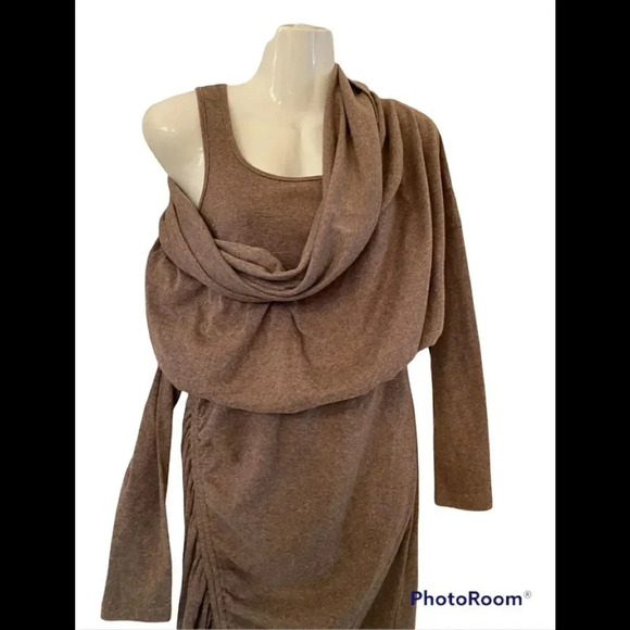 Anthropologie Ryu Convertible Cinched Drawstring Side Cowlneck Dress Sz S - Picture 4 of 12